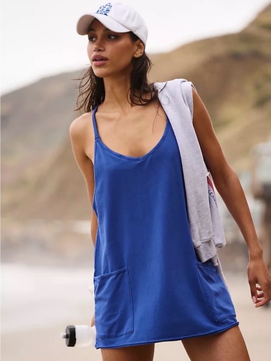 Free People Dresses & Skirts - Free People Hot Shot Mini Dress in Radiant Blue